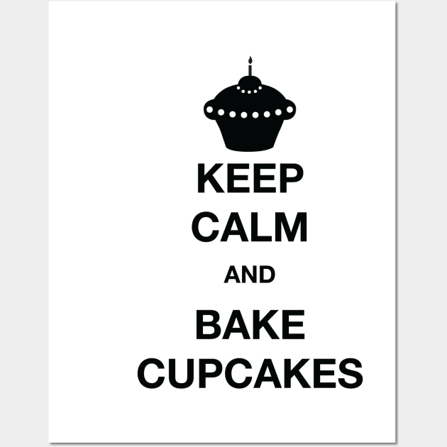 Keep Calm and Bake Cupcakes Wall Art by One2shree